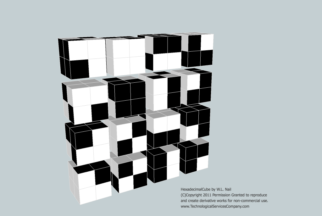 Picture of multiple hexidecimal cubes