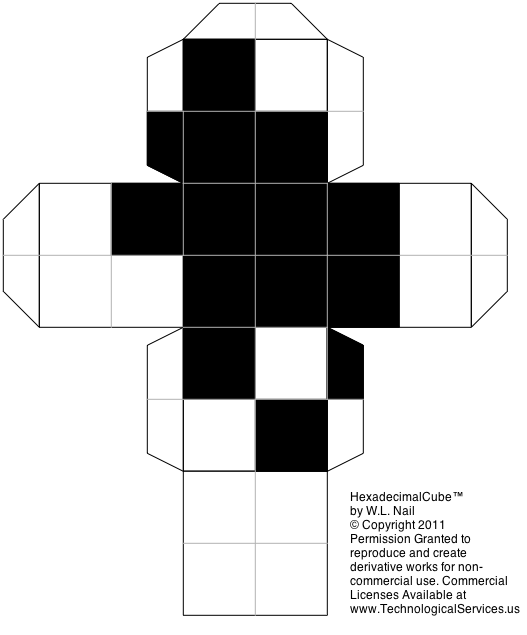 Picture of hexidecimal cube box pattern